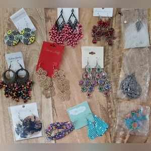 Lot #3 New & Used LARGE Earrings 12 Pairs GREAT TO BUNDLE W/MORE
